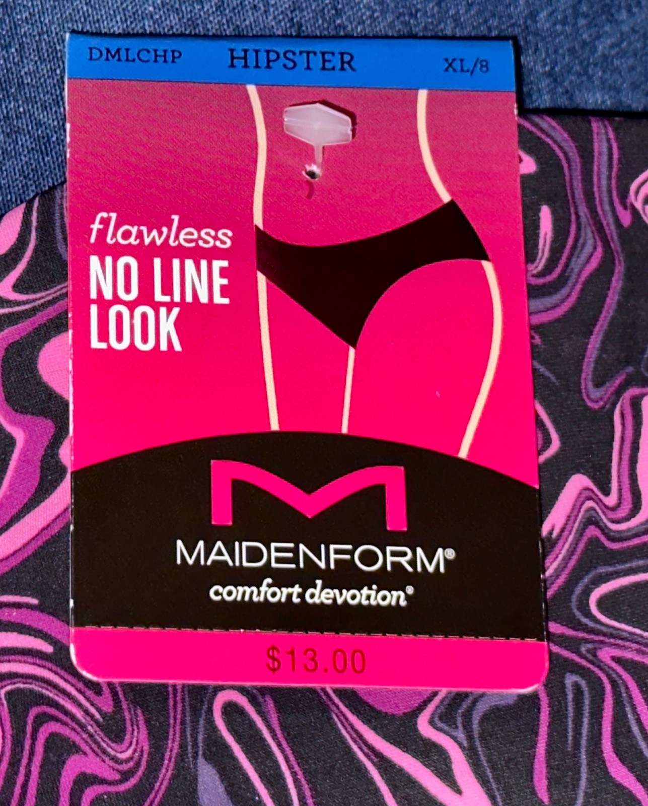 MAIDENFORM Flawless No Line Look Black Hipster Panty Underwear Womens S M 6 L 7