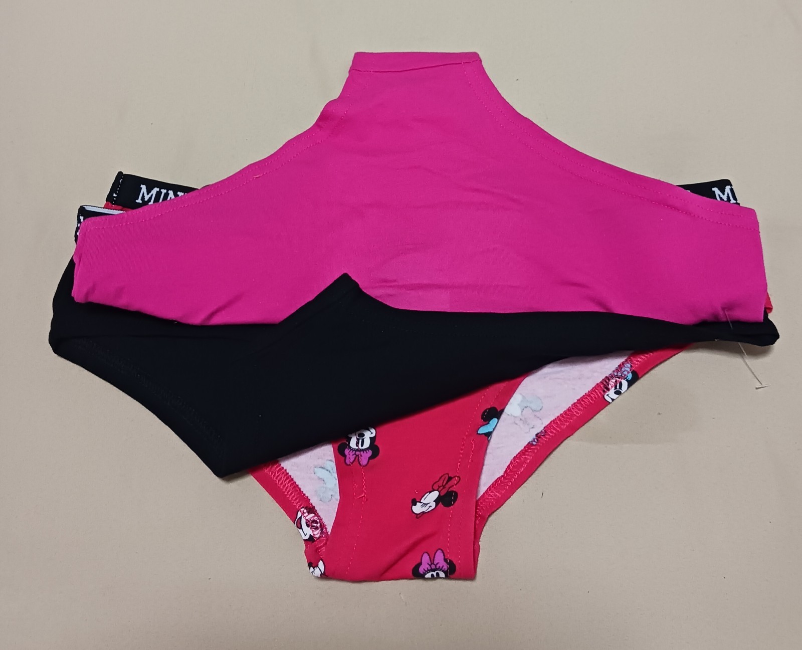 Minnie Mouse Disney Women’s 3 Pack Hipster Panty Size L Cotton stretch Fun
