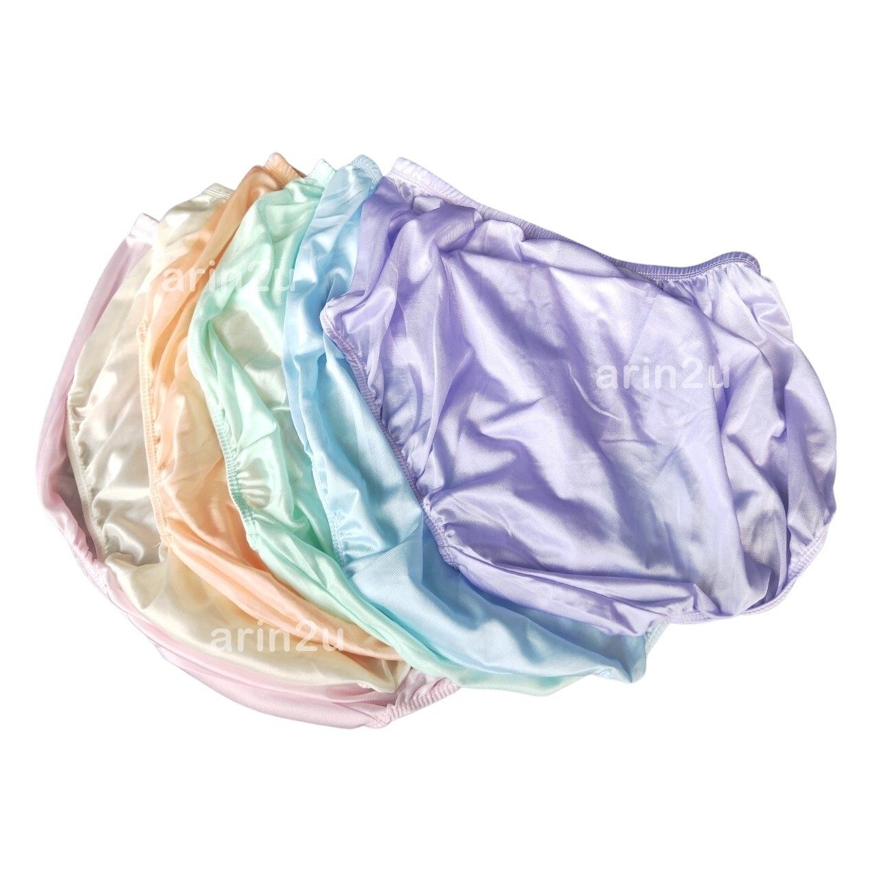x6 Plus Size 2XL Silky Nylon Underwear Sheer Transparent Panties Briefs Lightwei