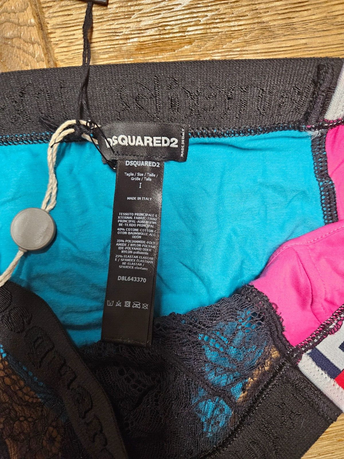DSQUARED 2, UNDERWEAR, Women’s BRIEFS,LACE/COTTON, SIZE I, ORGINAL, BRAND NEW