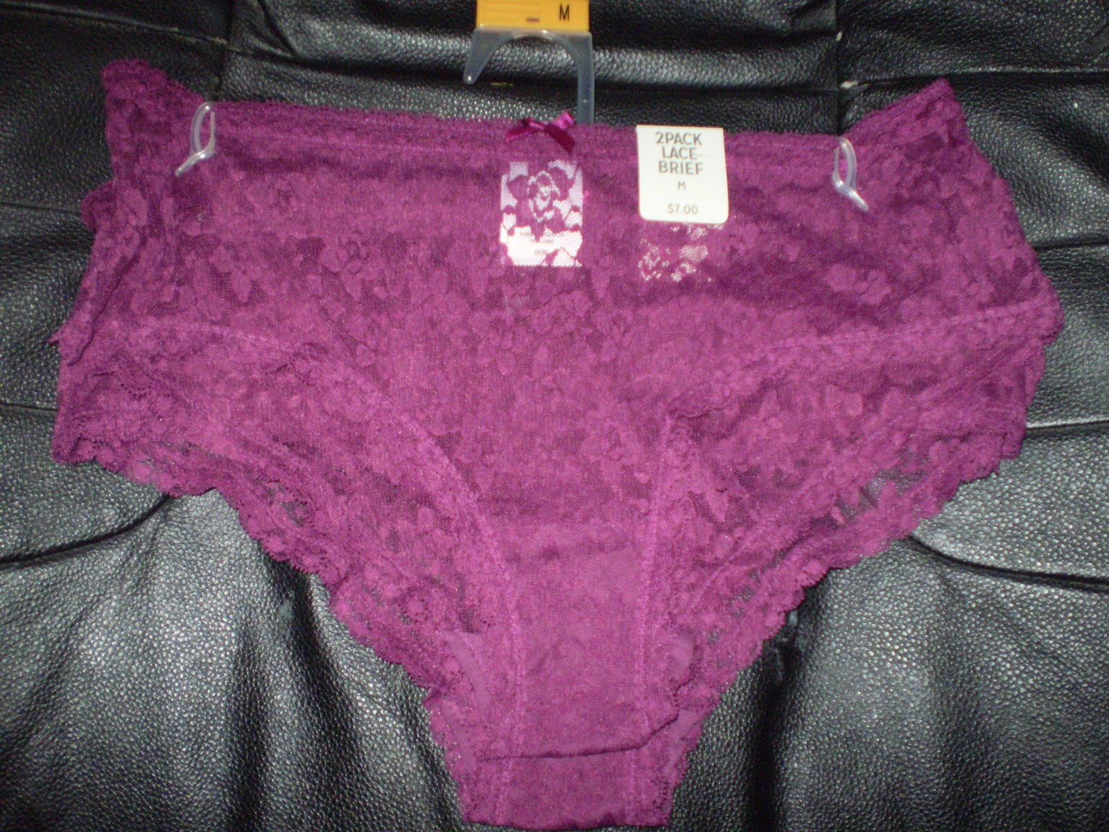 2 Pretty Lacy Panties (Plum color, Size M, Brand New) SHIPS FREE!