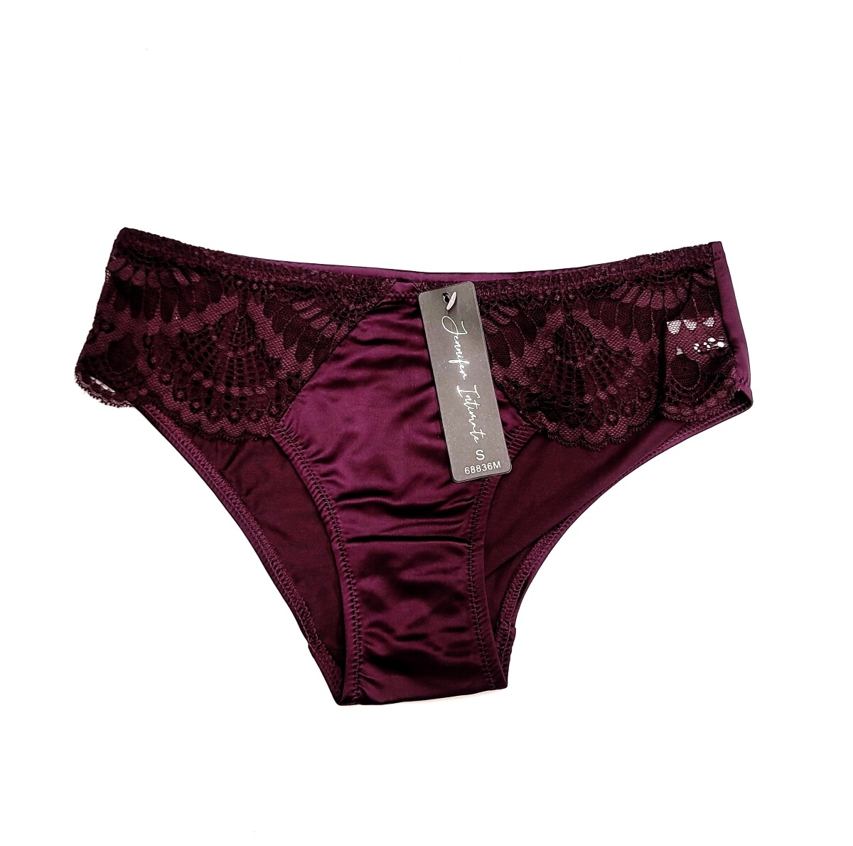Jennifer Women Shiny Smooth Polyamide Satin Lace Sexy Cheeky Bikini Panties