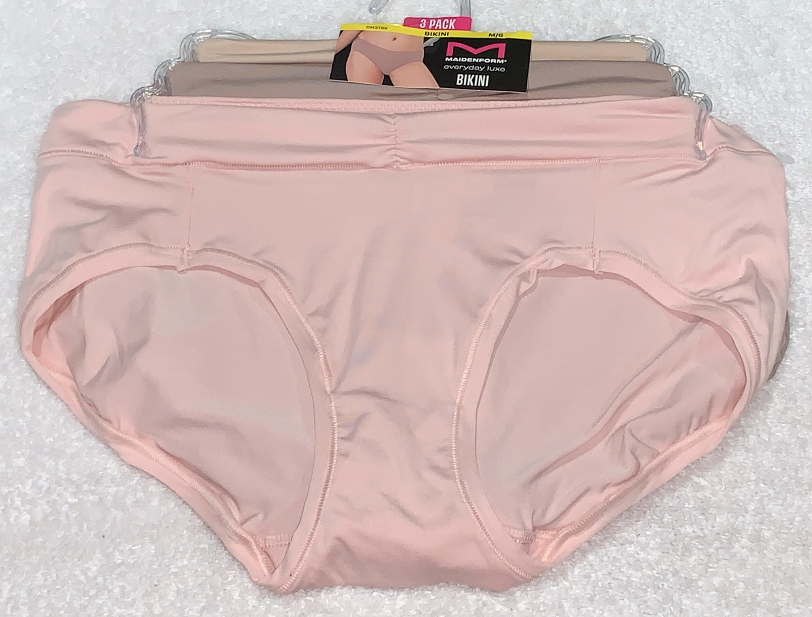MAIDENFORM Everyday Luxe Stretch Micro 3 Pk Bikini Panty Womens Sz M 6 L 7 XL 8