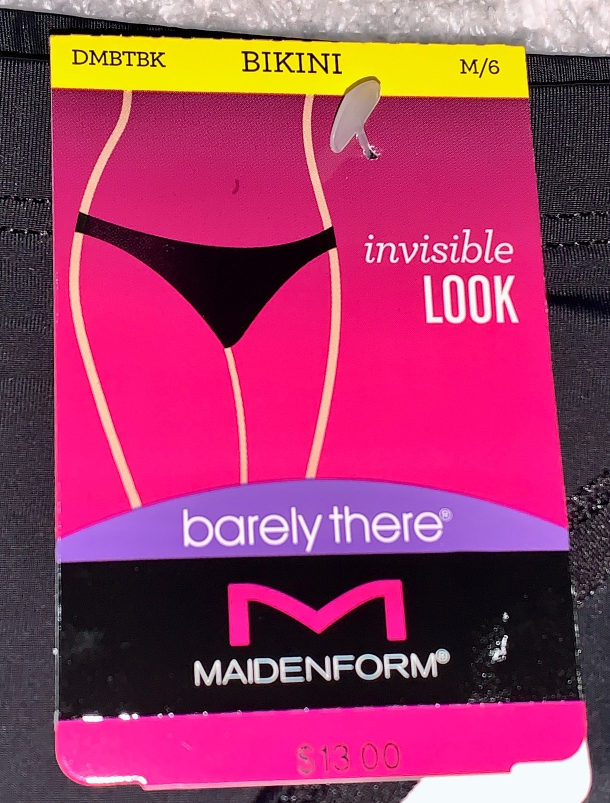 MAIDENFORM Barely There Black Invisible Look Bikini Panty Women S 5 M 6 L 7 XL 8