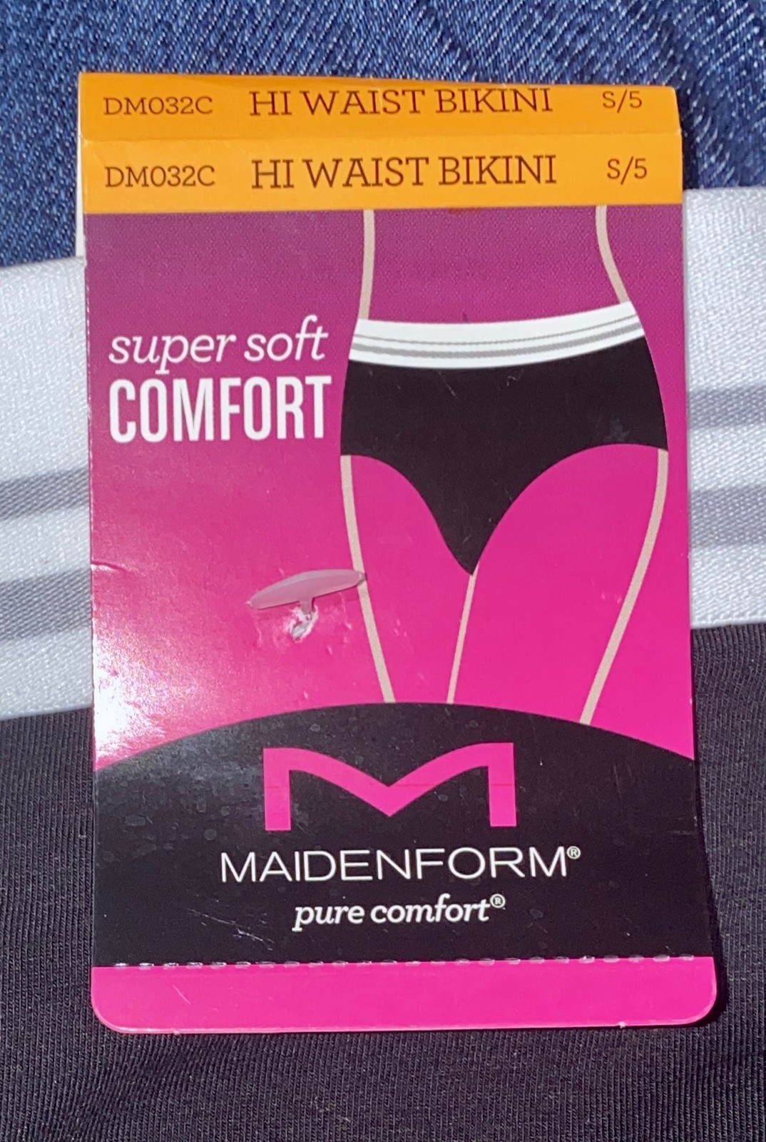 MAIDENFORM Super Soft Cotton Stretch Hi Waist Black Bikini Panty Womens Sz S M L