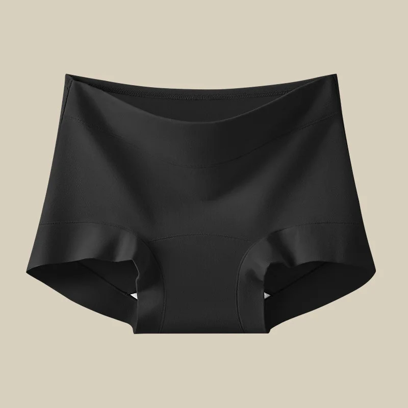 Mid Waist Cotton Panties Seamless Boyshort Solid Color Soft Underwear M-XXL