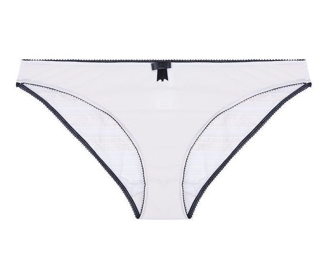 Claudette Sophia Ruffled Back Bikini Panty Cream Soda Black Comfort Hot Lingerie
