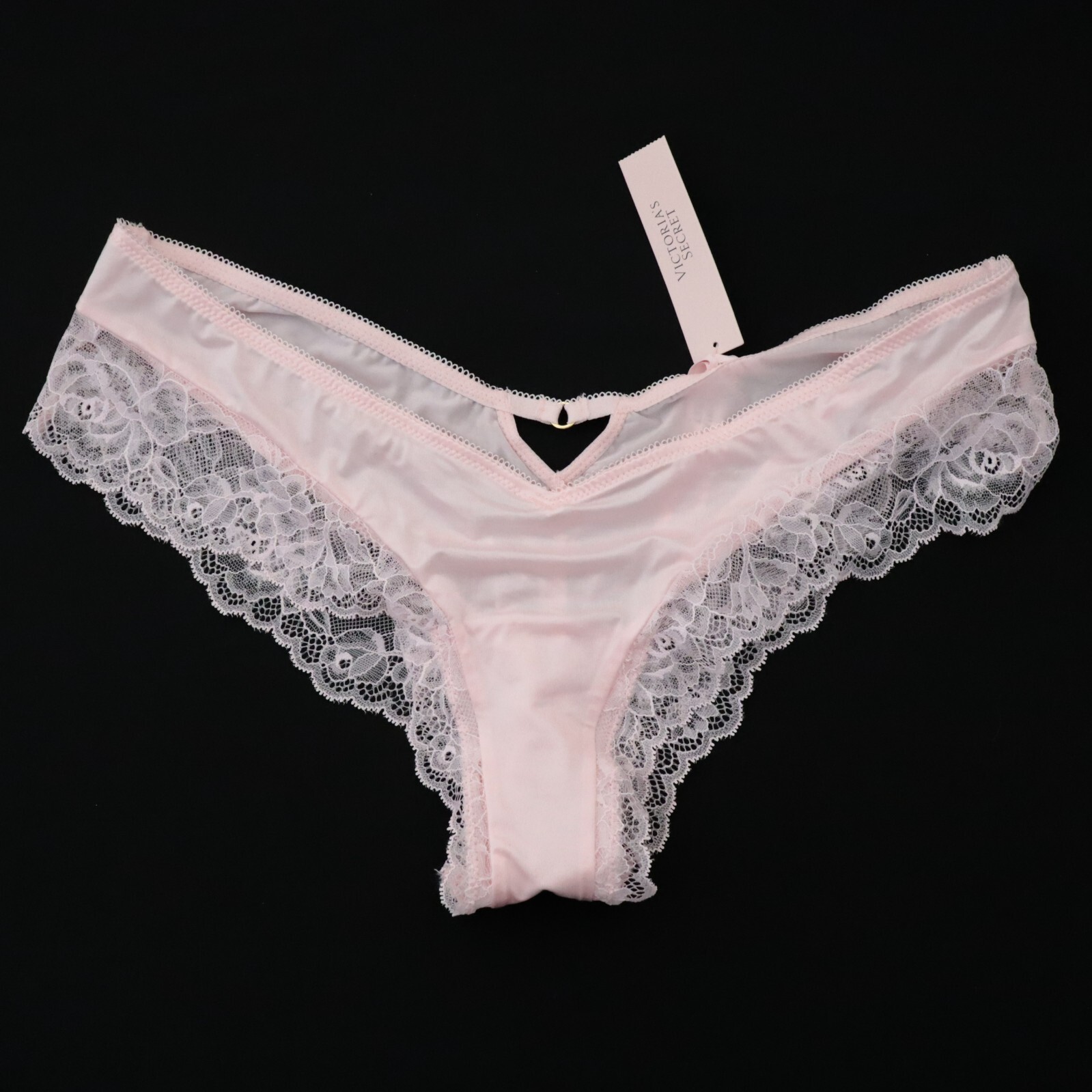 2 Victoria’s Secret Lace Rose Satin Smooth High Leg Cheeky Panty Lot M MEDIUM