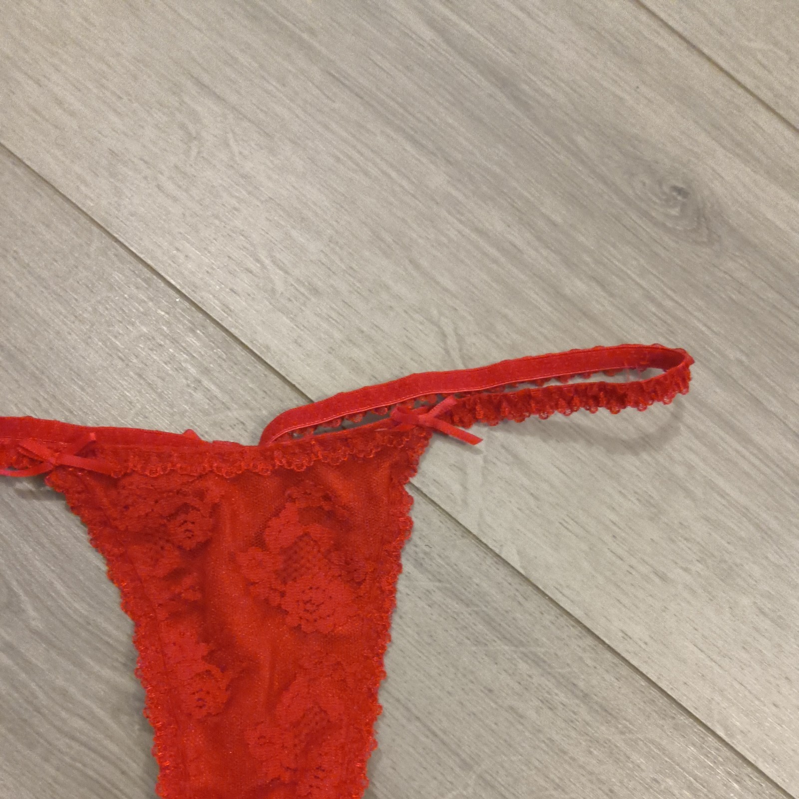 BNWOT Vintage Ann Summers Red Lace Entice G String Thong Size Small