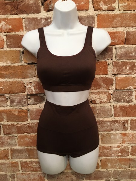Yummie Brown Seamless Girlshort Retro Brief Shapewear Wardrobe Essentials NEW
