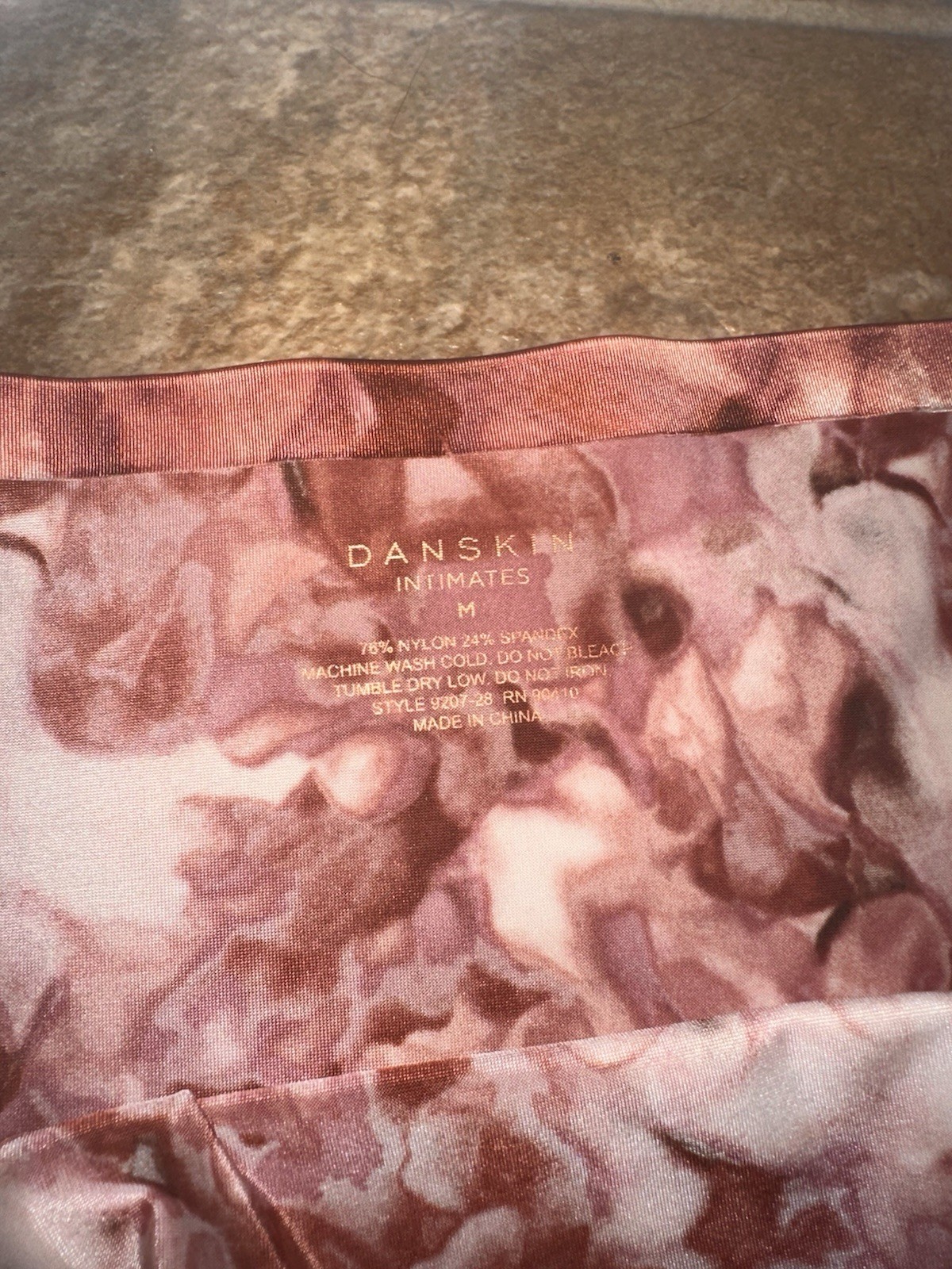 Danskin Women’s Bikini Panties Medium Pink Brown Floral Nylon Spandex