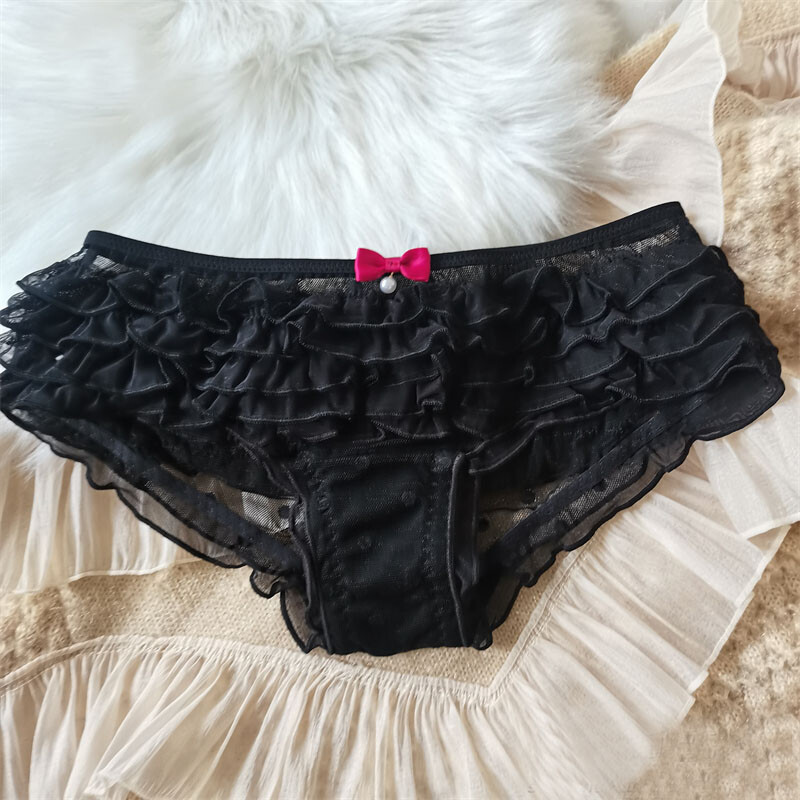 Sexy Lolita Girls Bow Mesh Briefs Breathable Underpant Underwear Panties