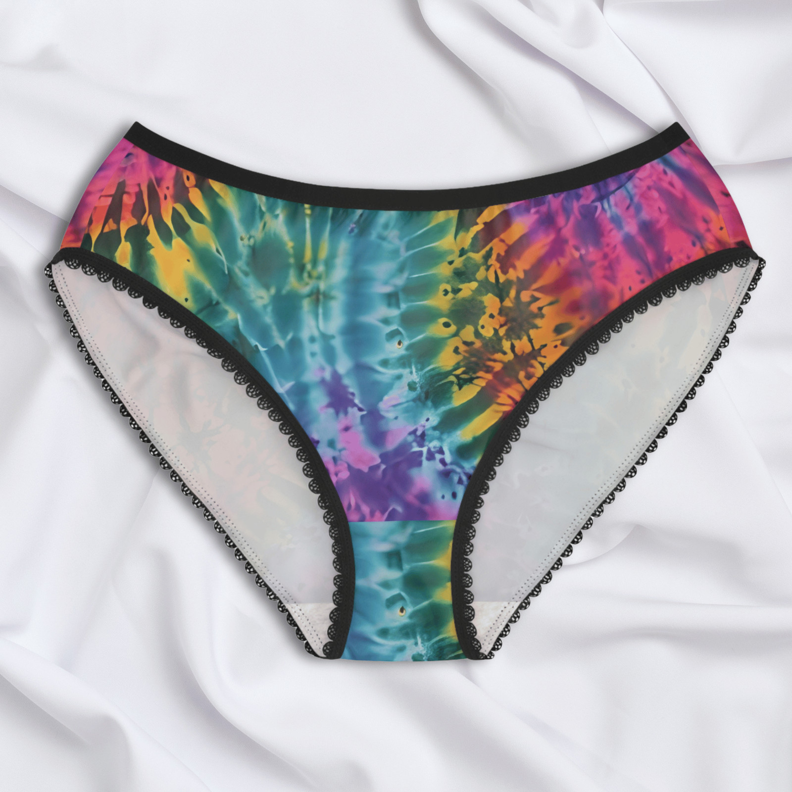 Rainbow Tie Dye Briefs | Women’s Printed Lingerie Panties, Fun Underwear