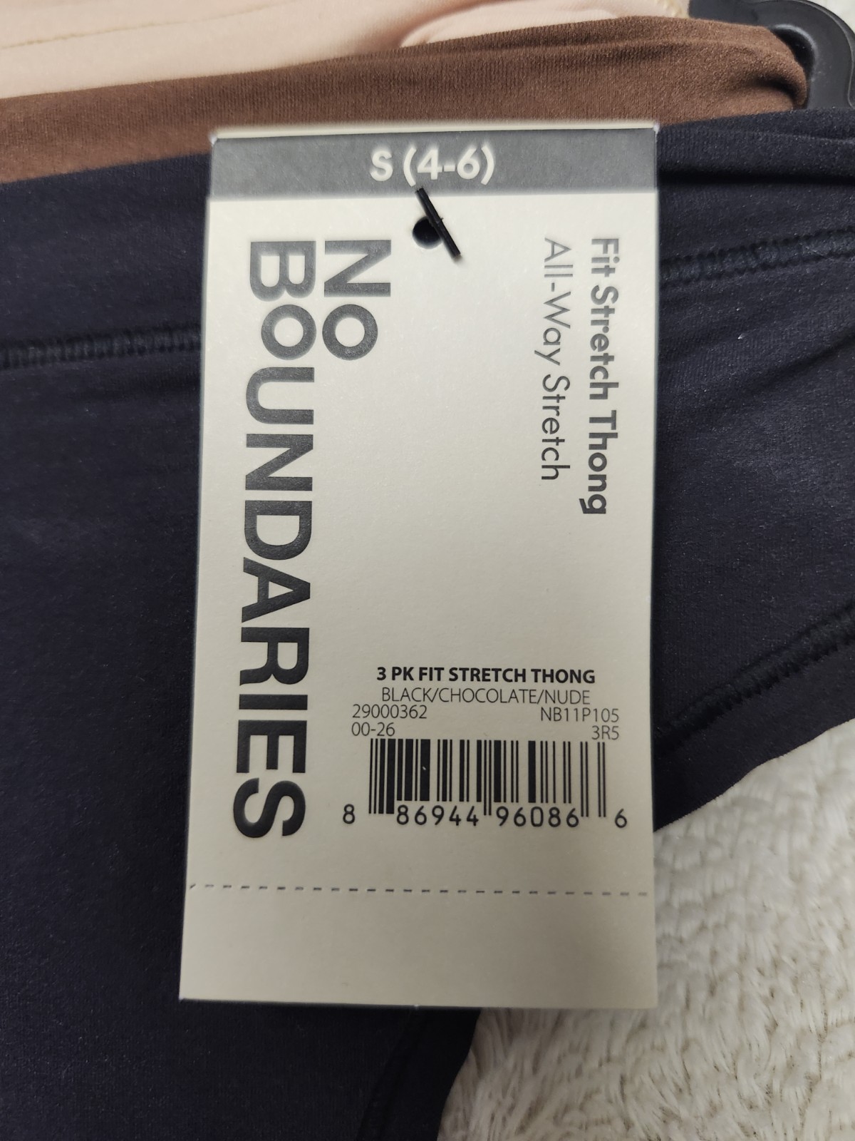 • NWT No Boundaries Women’s 3 Pack Fit Stretch Thong Panties Small Multicolor