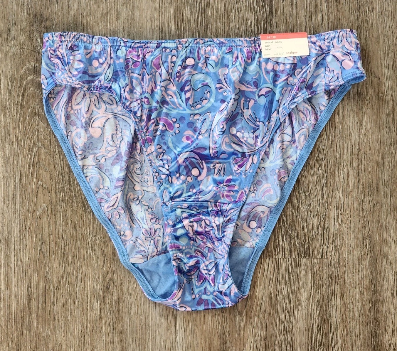 Cacique NWT USA Made Sensual Curves Satin Bikini Panties Size 14-16