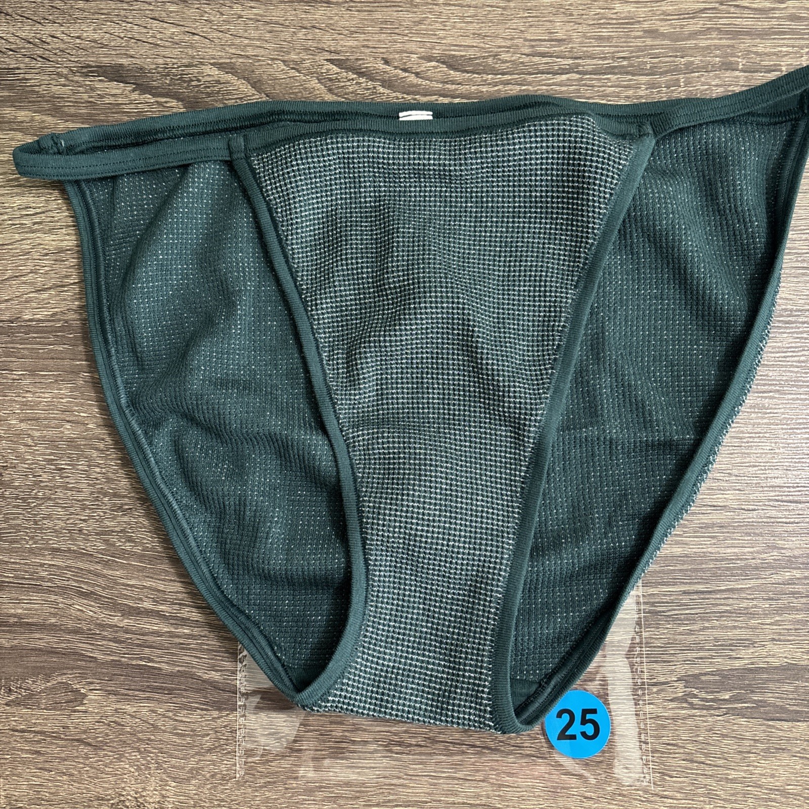 Pink By Victoria’s Secret, Large Green Sparkle, Cotton String, Bikini Panties