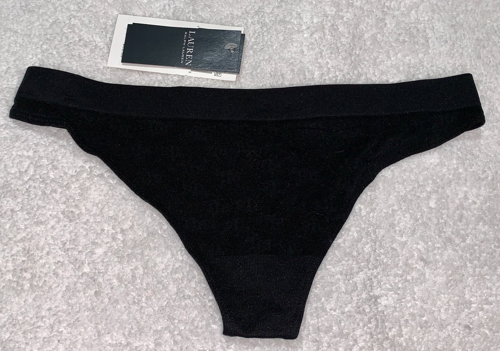 POLO RALPH LAUREN Monogram Mesh Black Thong Panty Womens XS 4 S 5 M 6 L 7 XL 8