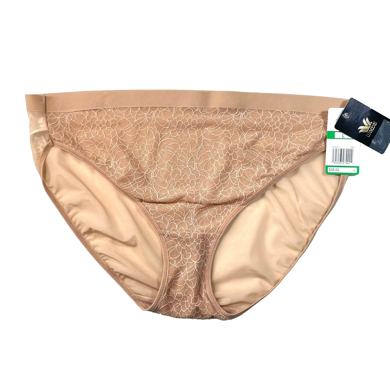 NWT Wacoal Women’s L All Edge High-Cut Lace Brief Underwear 841341 Roebuck