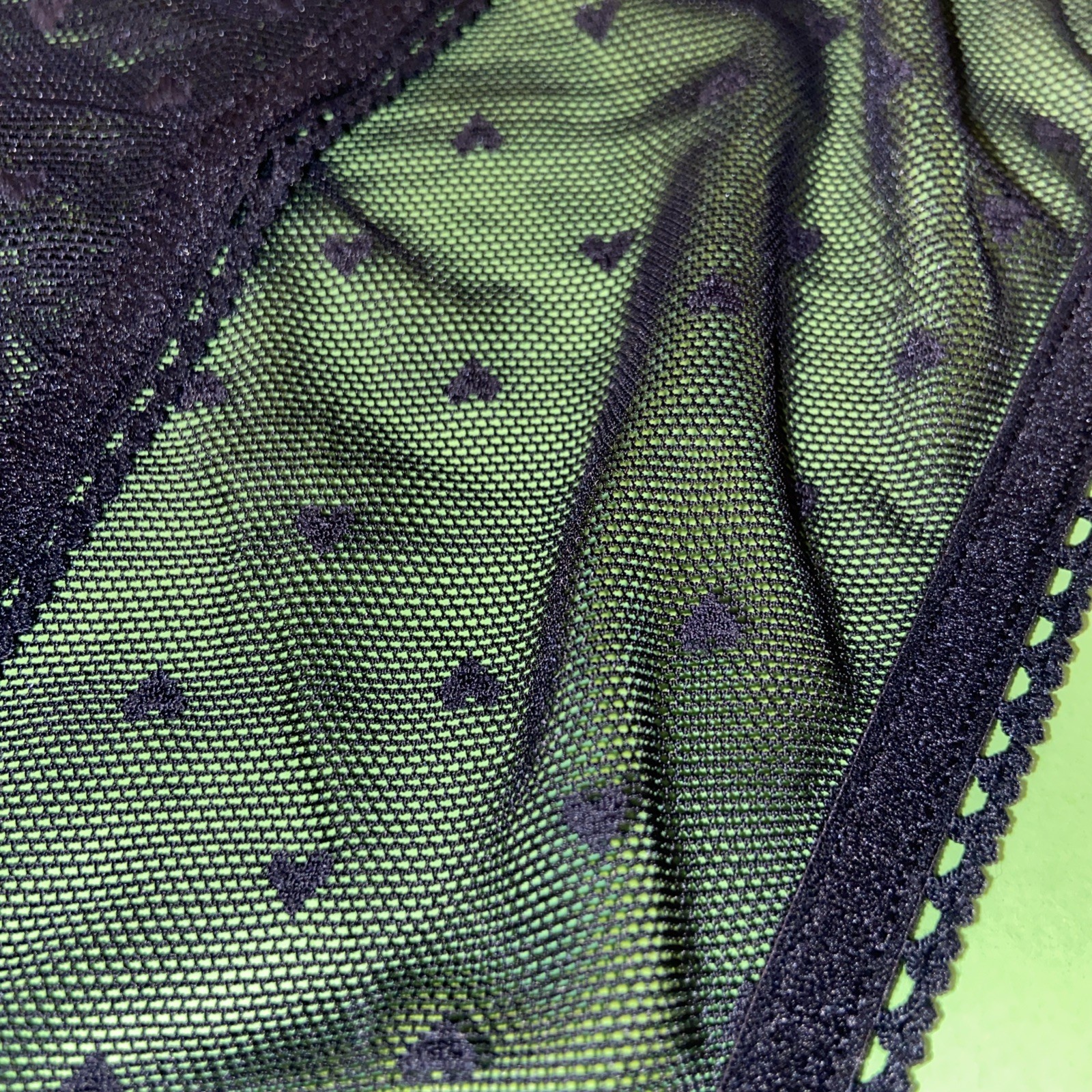 NEW! DKNY BLACK MESH HEART BIKINI PANTIES / X-LARGE / $24