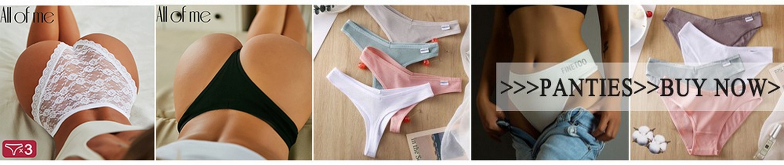 Lace Cotton Solid Color Panties Women Garments Apparel Striped Briefs Panty 3pcs
