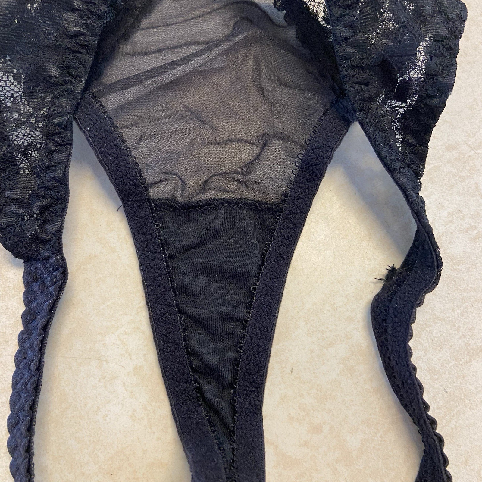 Vintage Panties Large Carnival Sissy Panty New NWT Lace Sheer G String Thong