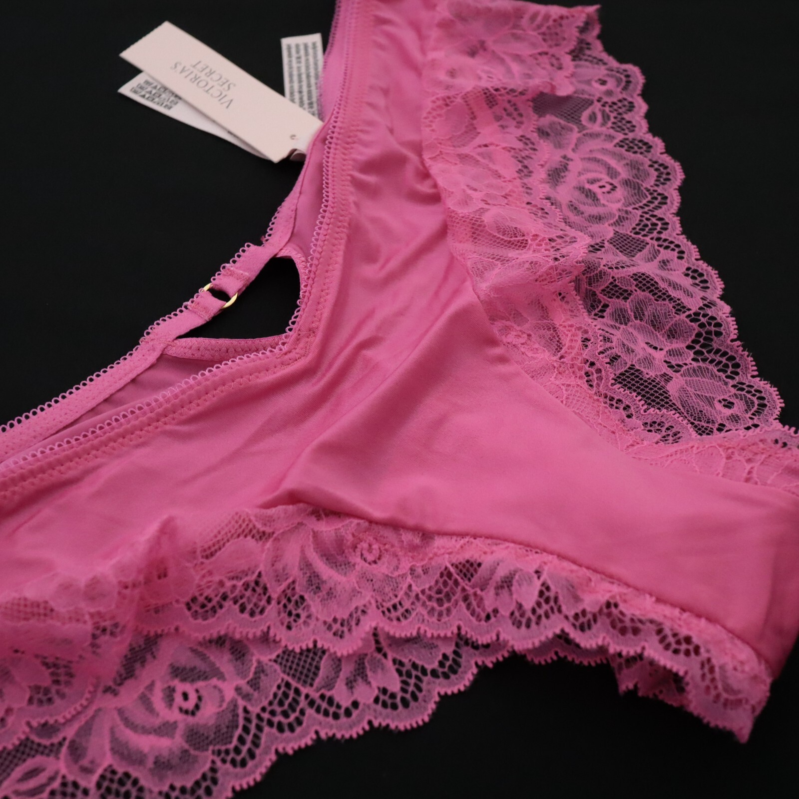 2 Victoria’s Secret Lace Rose Satin Smooth High Leg Cheeky Panty Lot M MEDIUM