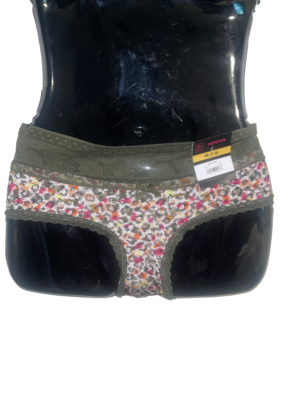 NWTS No Boundaries Sissy Bikini Panty Green Pink Floral Underwear Size Medium