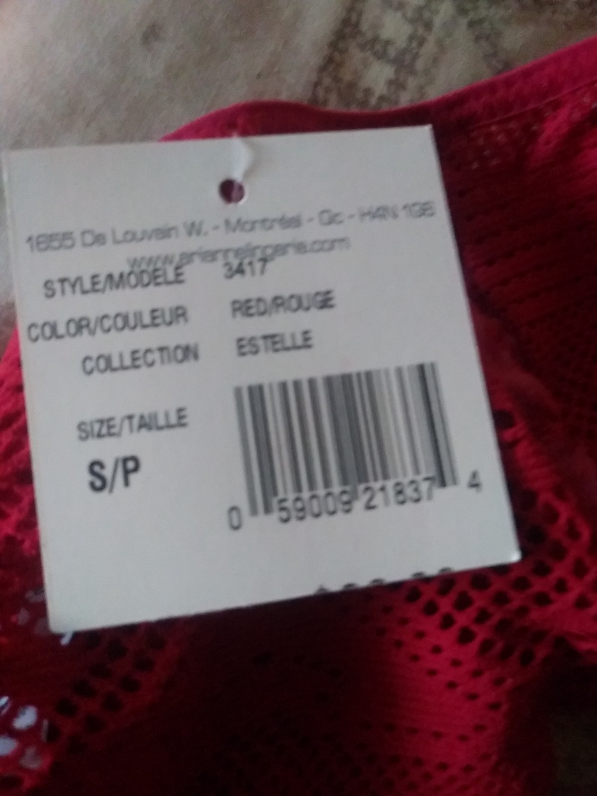 ARIANNE LINGERIE CAMISOLE AND PANTIES SIZE SMALL RED BURGUNDY KNIT NWT
