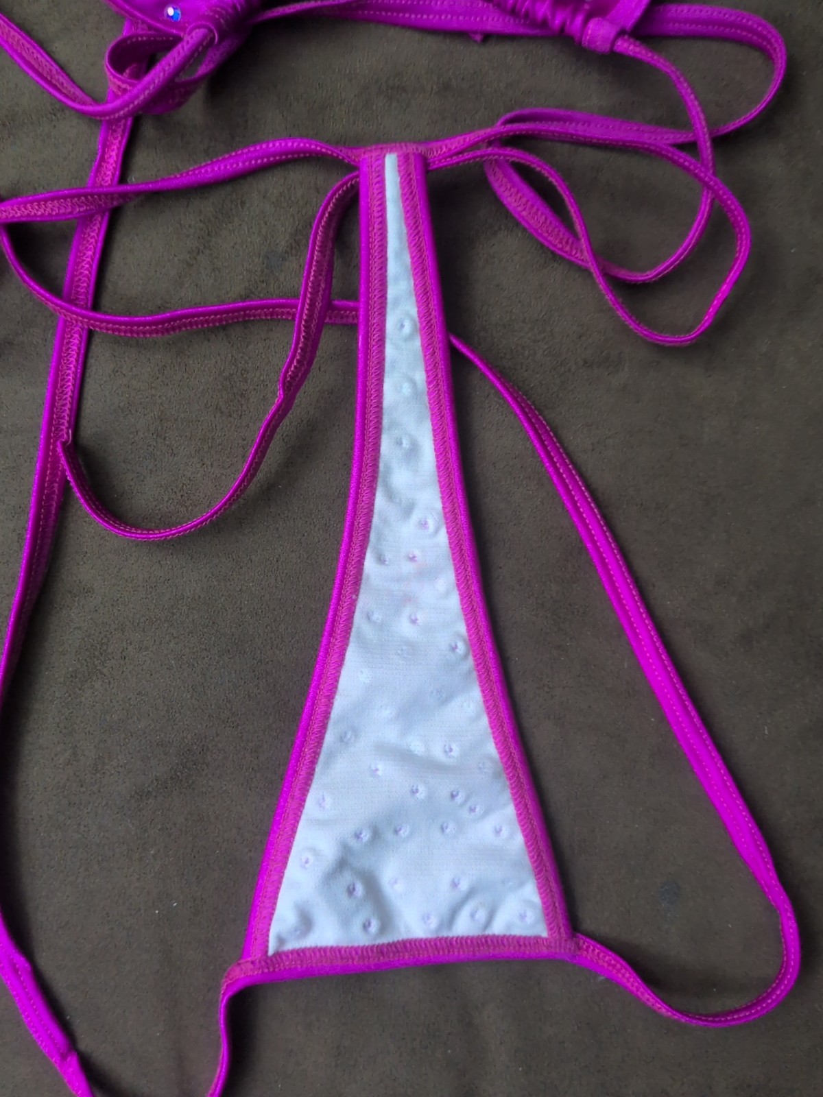 Hot Pink Bejeweled Rhinestone Bikini Style 2 Piece Lingerie Set New With Out Tag