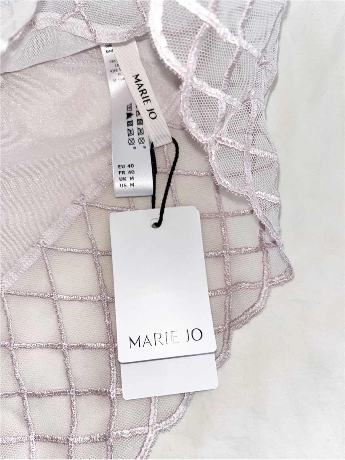 NWT Marie Jo Aven Luxury Sheer Thong Size M Bundle of 2 Marble Embroidered Lace