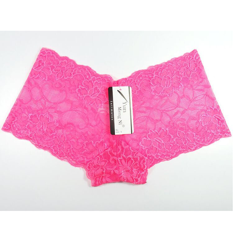 6 Pack Sexy Women Boyshort Lace Bikini Panties Floral Briefs Hipster Underwear