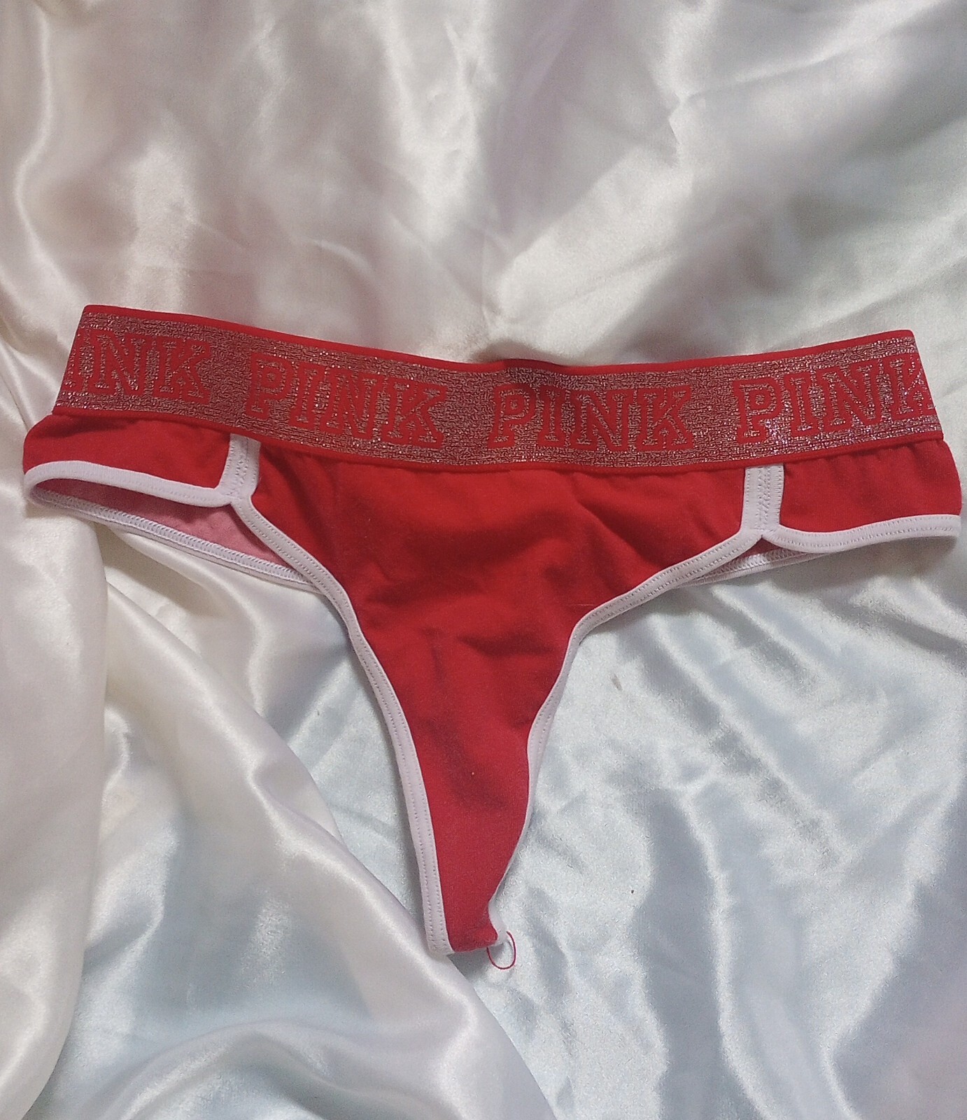 Victoria Secret Running Volley 🏐Olympics Style Logo Thong Panty Short/Sleep Red