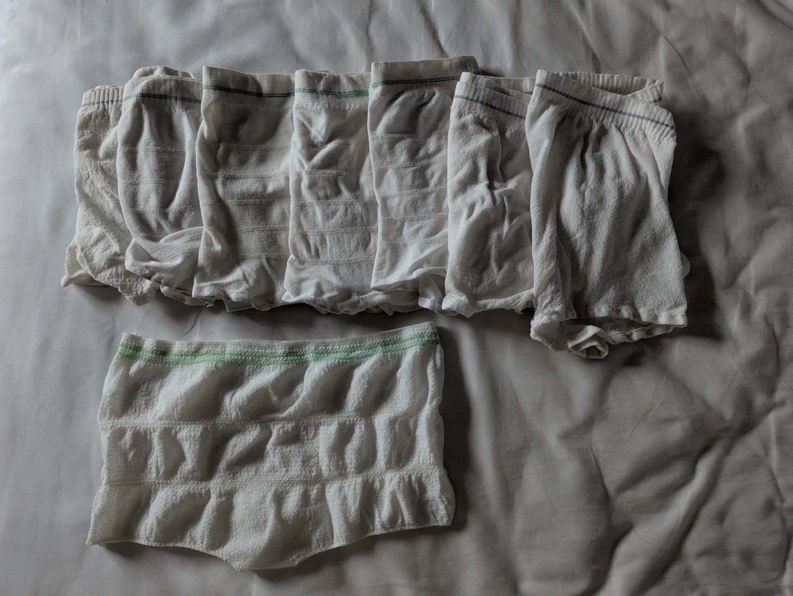 Lot of 8 White Mesh Hospital Boxer Briefs Postpartum Women