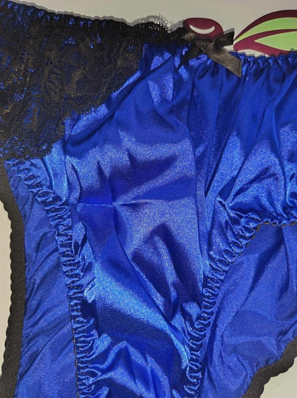Women’s royal blue satin panties soft plus size silky knickers size 3XL 22