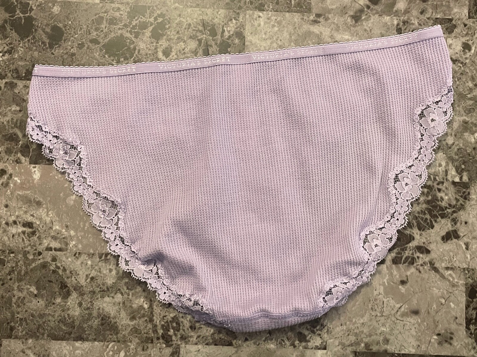 NWT VICTORIA’S SECRET L PURPLE THERMAL 100% COTTON VINTAGE RARE BIKINI PANTIES