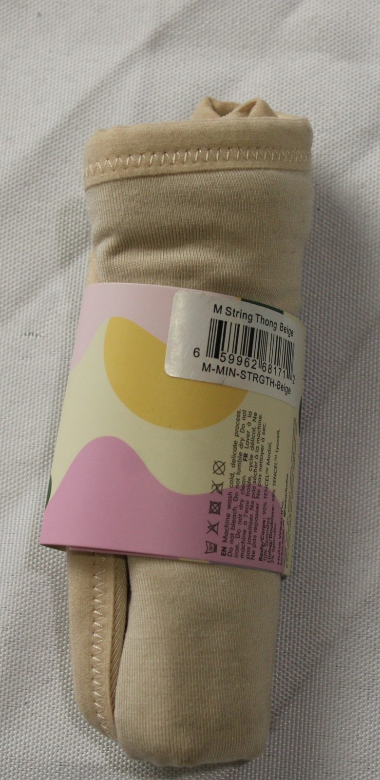 Huha Women’s Mineral Undies Low-Rise String Thong 2.0 BL1 Beige Medium NWT