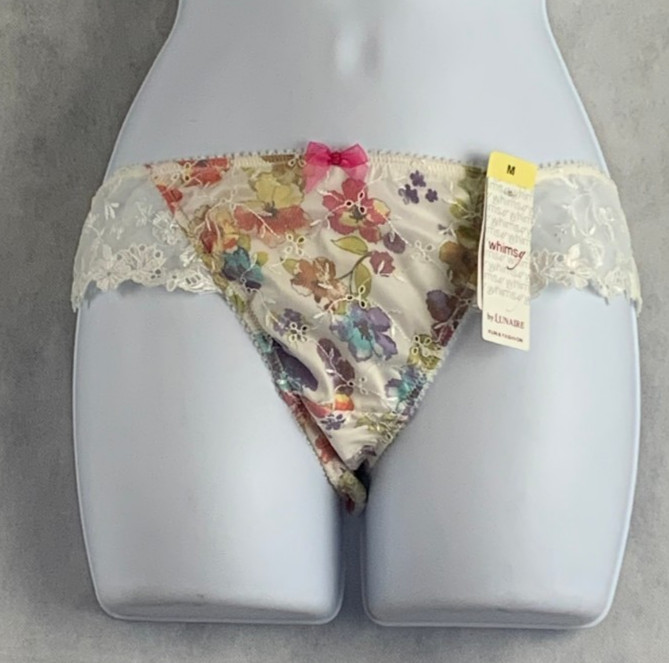 Whimsy by Lunaire Women’s 1-Pack Lace Bikini Panty, Multicolor Floral, Medium 6