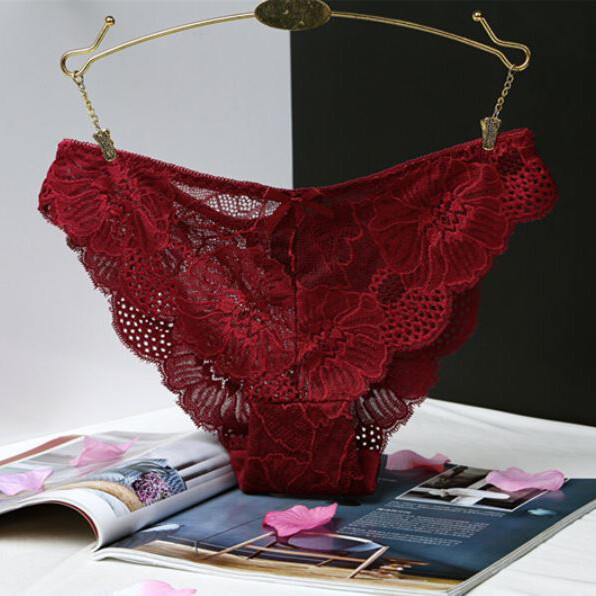 4 Pack Lot Sexy Womens See Through Lace Panties Briefs French Underwear Lingerie