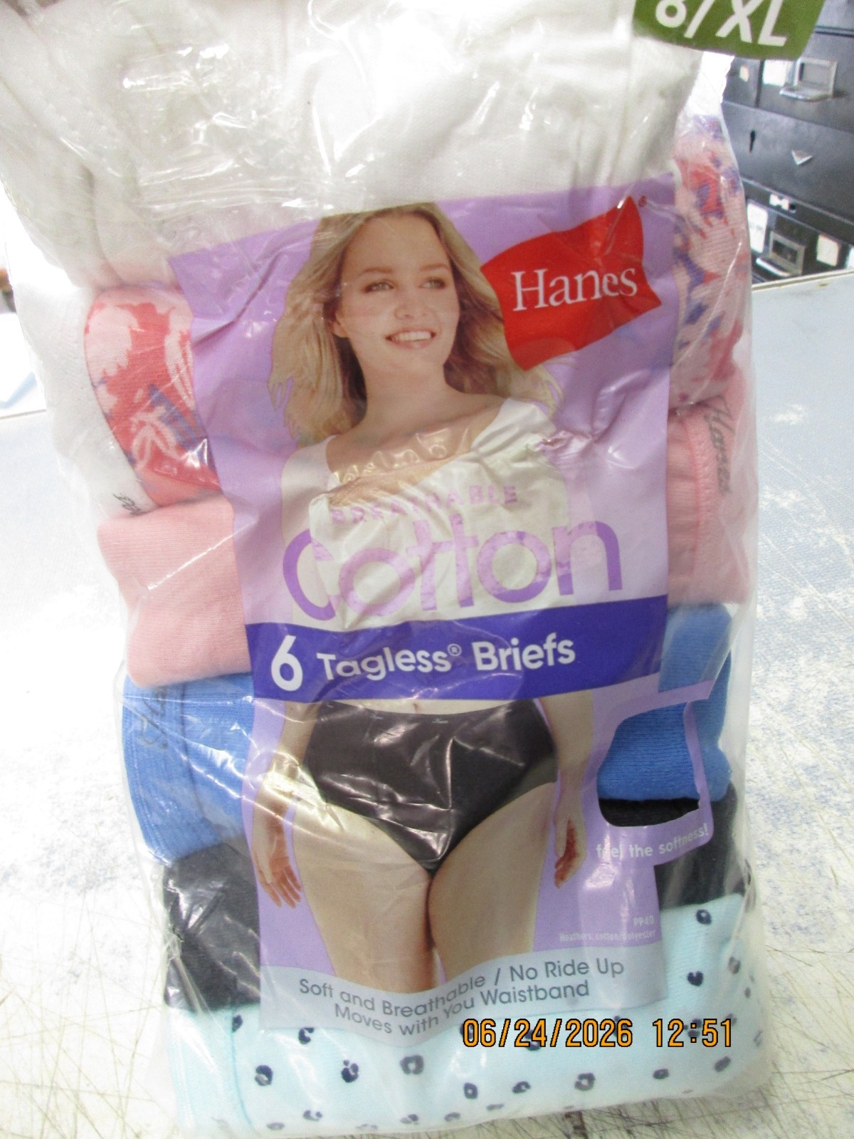 New Hanes Women’ Breathable Cotton Panties Briefs 6 Pack Size 8 XL Multicolor