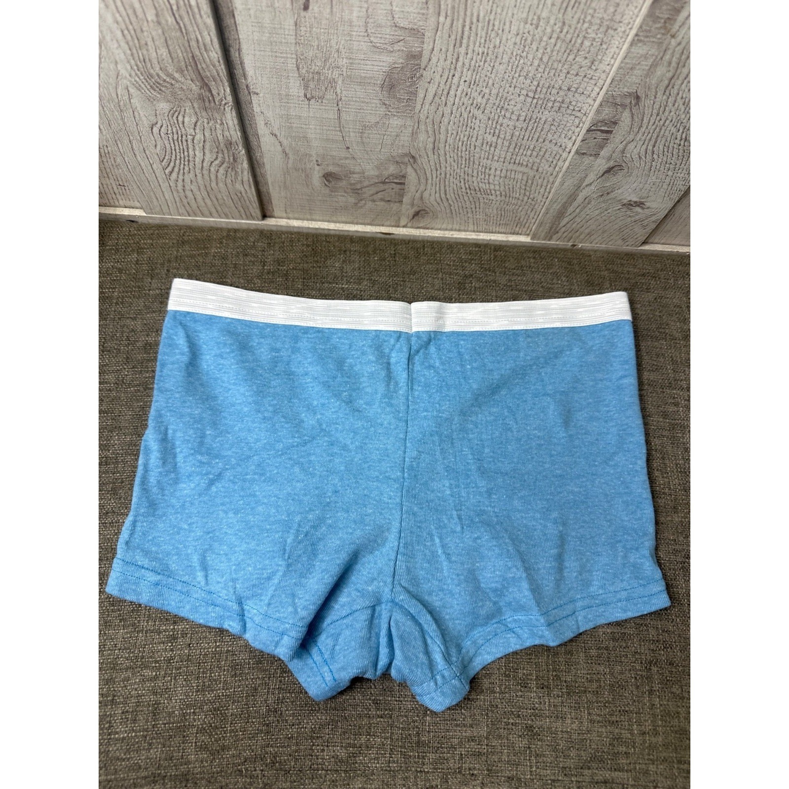Hanes Womens Large Boyshorts Underwear Blue & White Cotton Panties Pack of 7