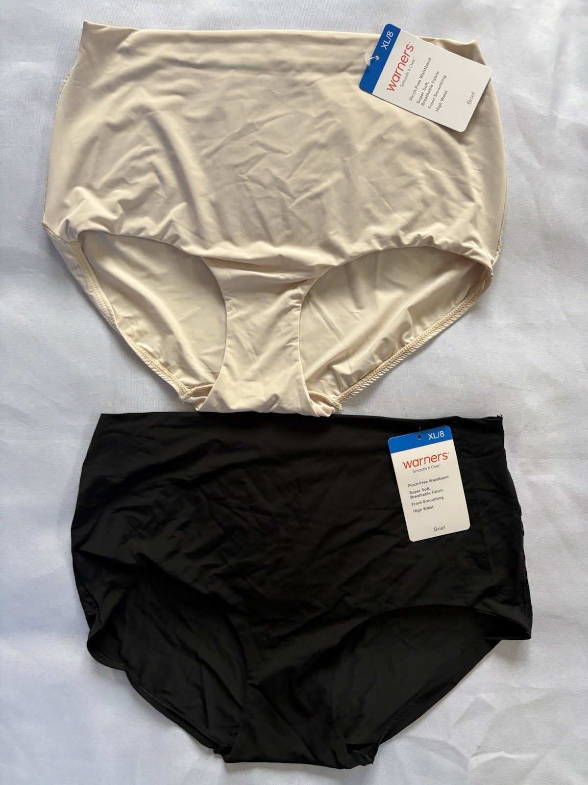 NEW Warners Briefs Smooth It Over Pinch-Free 2 Pair High Waist Women’s XLarge 8