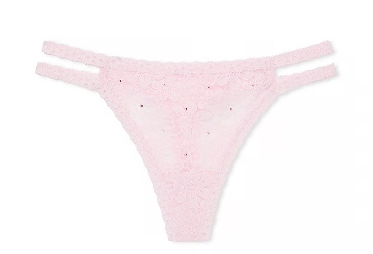 Victoria’s Secret “Pink Brand “ Wink Pink Tulip Strappy Thong Large