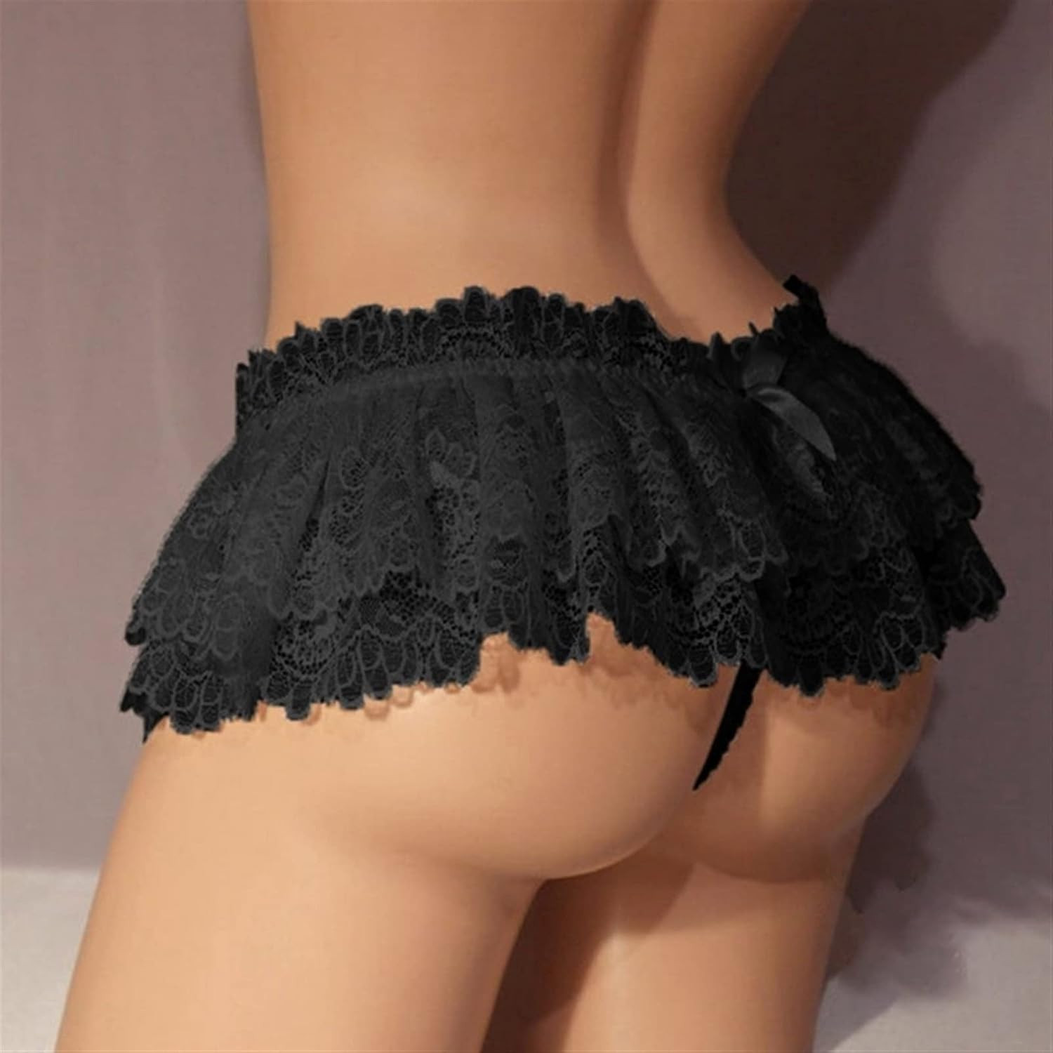 Sissy Lace Panties Men Ruffled Panties Thongs Mini Skirt Thongs Gay Lingerie (Co