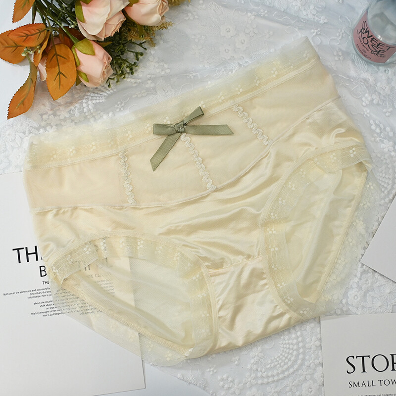 5packs Lot Sexy Womens Sheer Satin Panties Full Briefs Lady Underwear Lingeries
