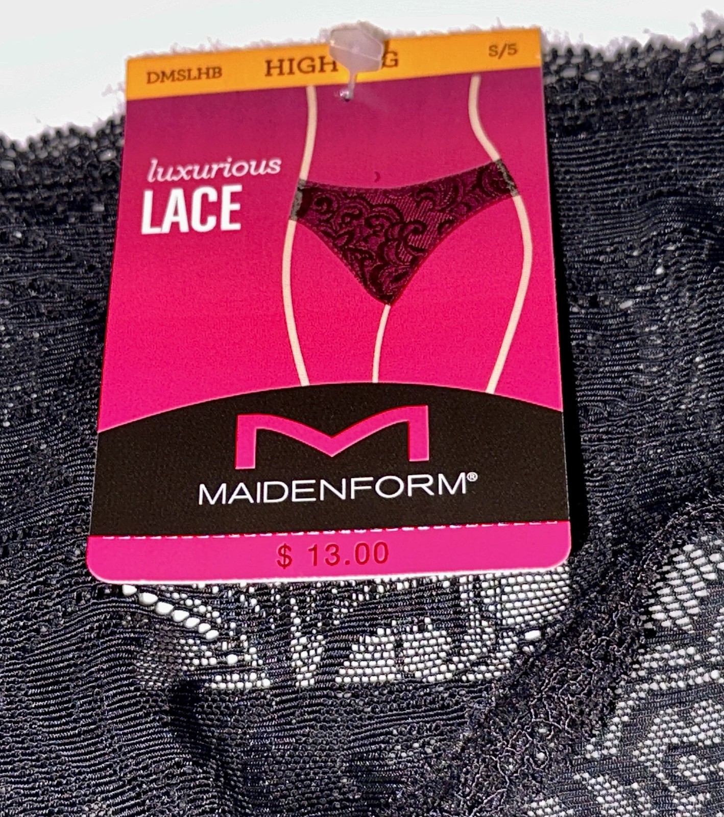 MAIDENFORM Luxurious Lace Black High Cut Leg Brief Panty Womens S 5 M 6 L 7 XL 8