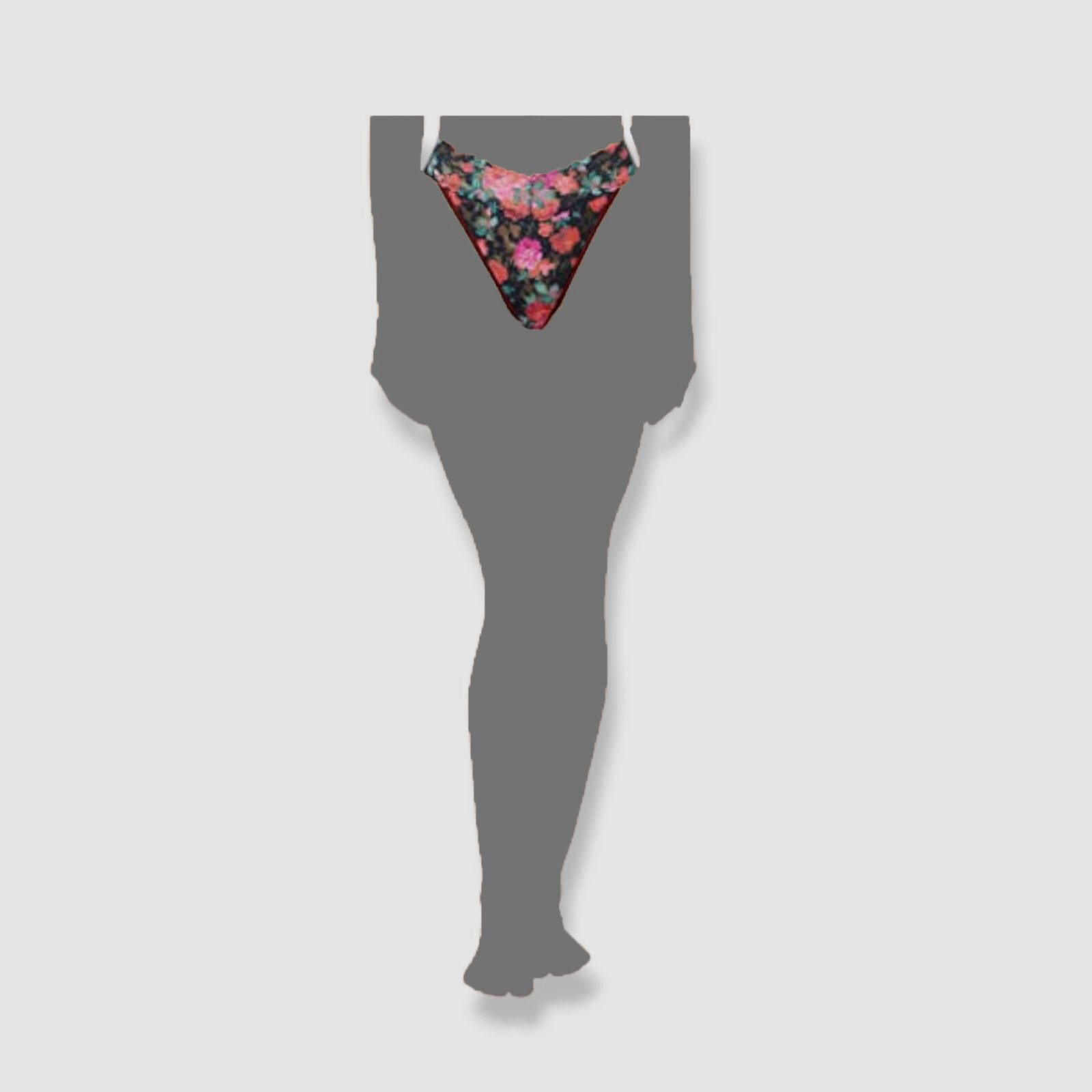 $25 Hanky Panky Women’s Black Floral Printed Lace Thong Panties Size OS/ 2-12