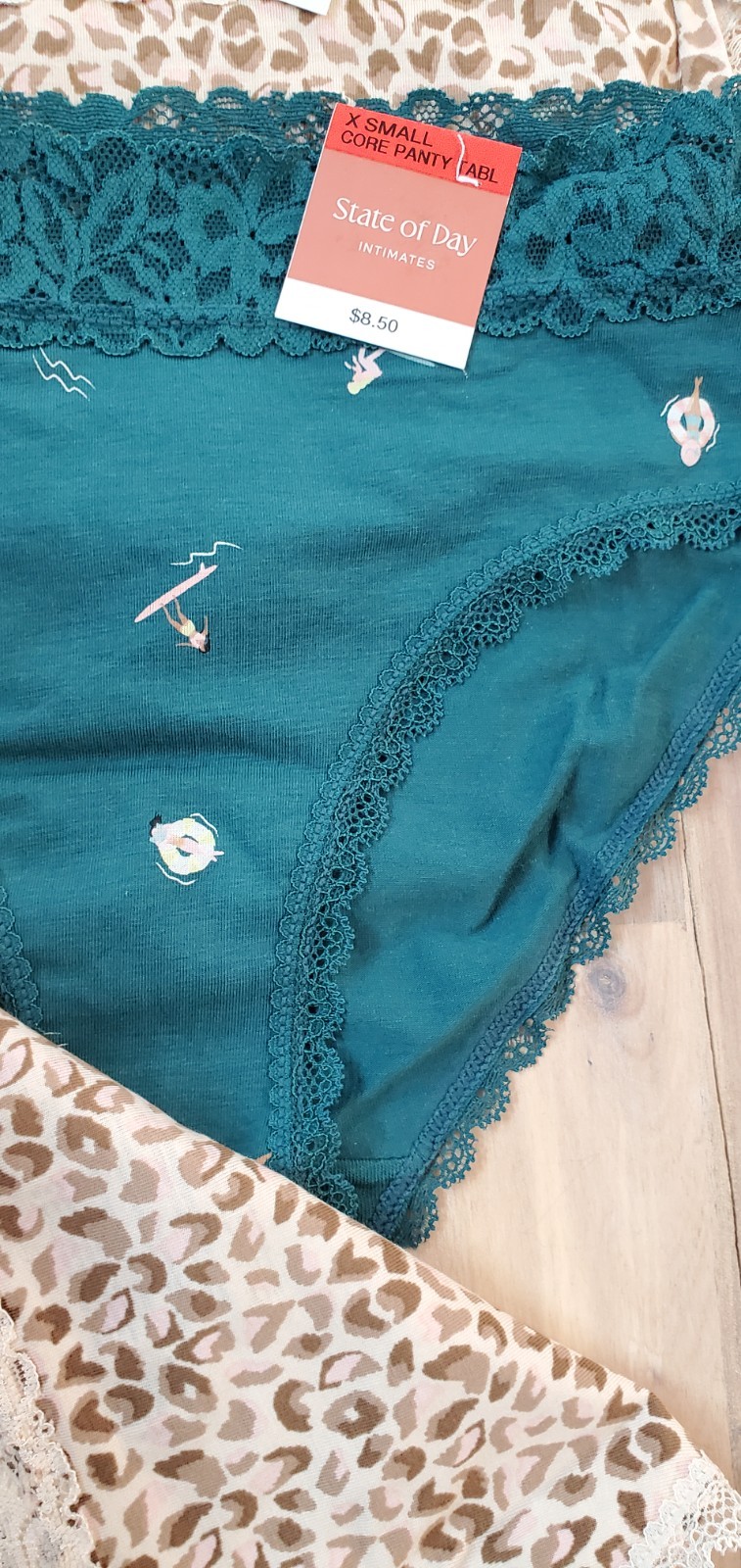 State of Day Women’s Cotton Blend Lace-Trim Hipster Underwear Size XSmall
