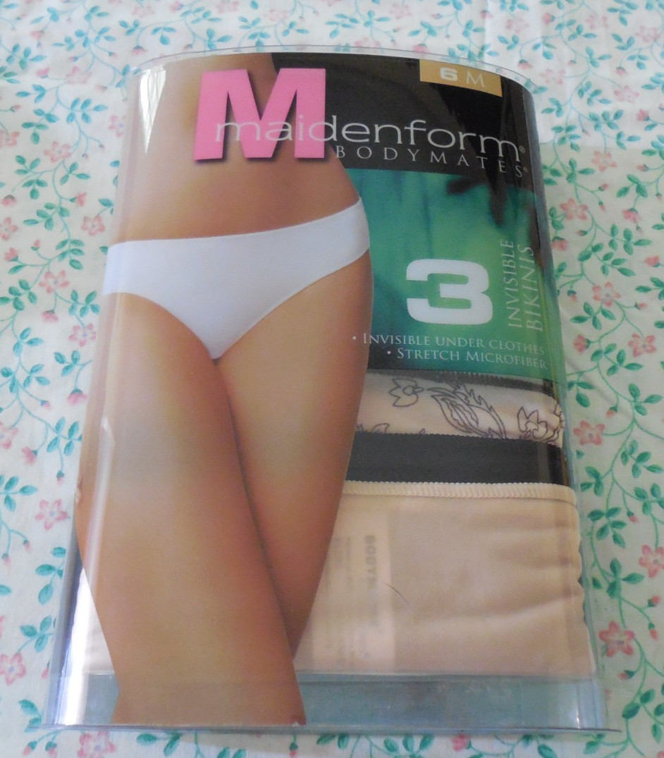 Maidenform Panties Body Mates Invisible Bikinis Nylon Spandex 6 Medium