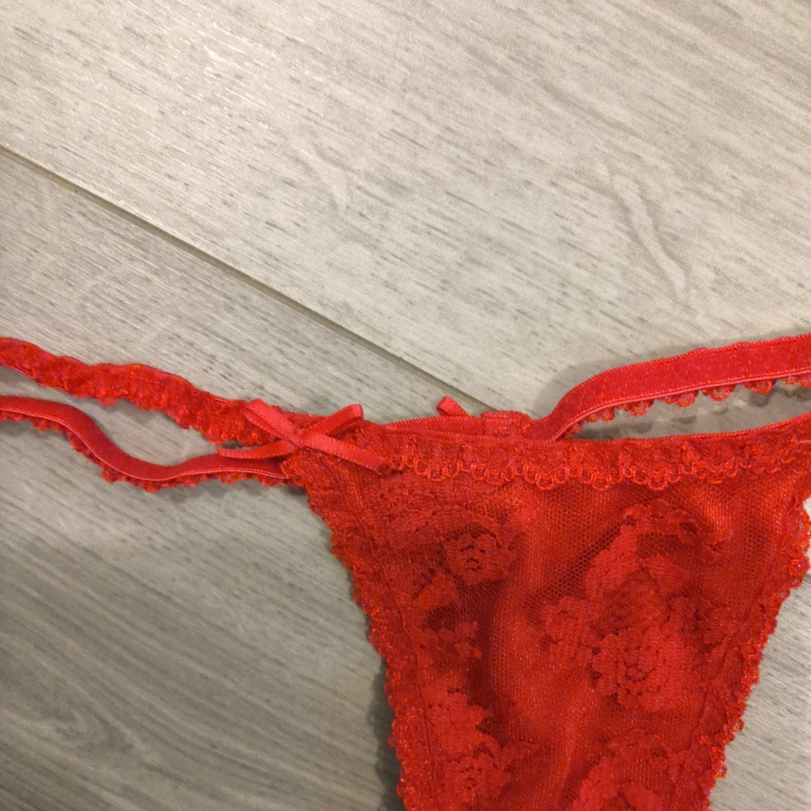 BNWOT Vintage Ann Summers Red Lace Entice G String Thong Size Small