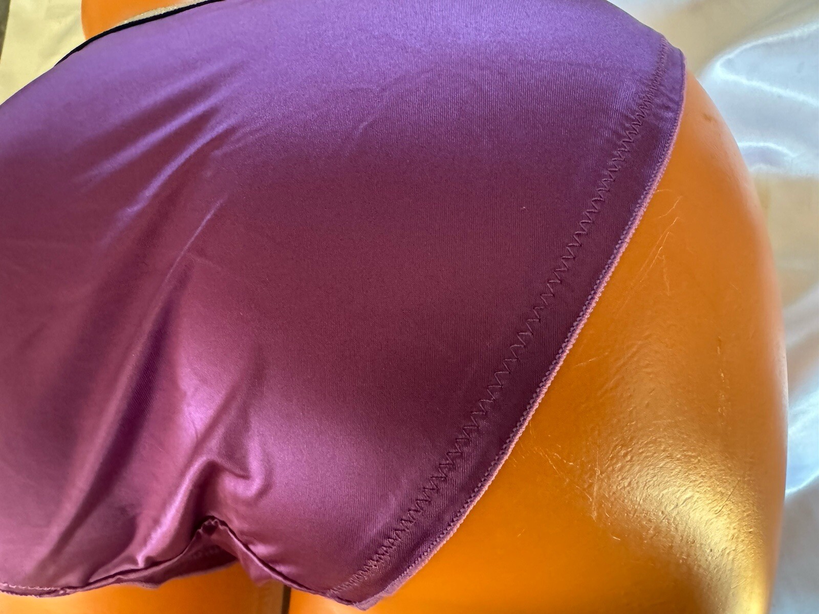 Shiny Purple Satin Nylon Silver Sparkle Thick Band Bikini Panties Sz Lg